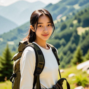 등산하는 아가씨
