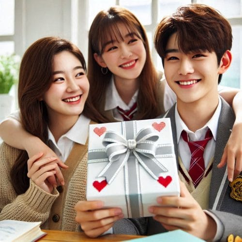 선물받은 고등학생 남매