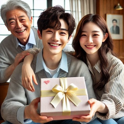 아빠가 준 선물 대학생 남매