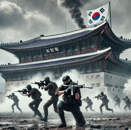 한국 특수부대 훈련하는 모습