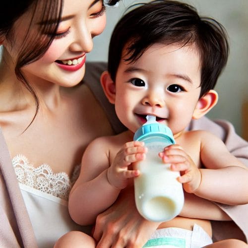 저소득층 기저귀와 조제분유 지원 사업 안내 6 귀여운 아기가 엄마 가슴에 안겨 분유 먹는 모습