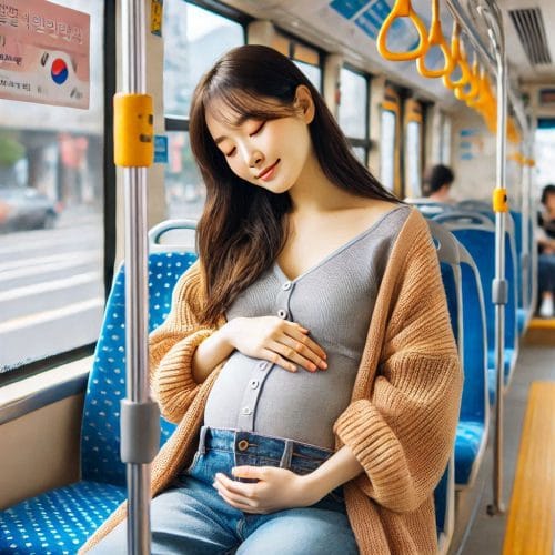 서울시 임산부 교통비 70만원 지원받는 방법 총정리 5 버스에 앉아 있는 임산부
