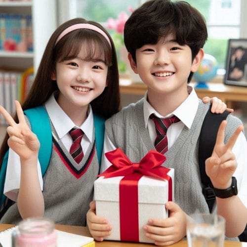 크리스마스 선물 및 졸업선물 추천(초등학생, 중학생, 고등학생, 대학생 7 엄마아빠에게 선물받은 초등학생 남매