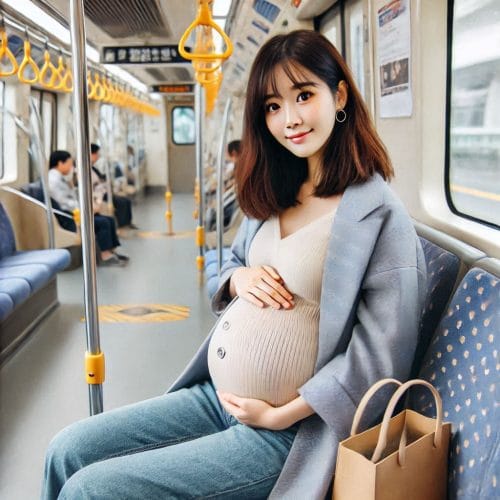 서울시 임산부 교통비 70만원 지원받는 방법 총정리 2 지하철에서 앉아 있는 임산부