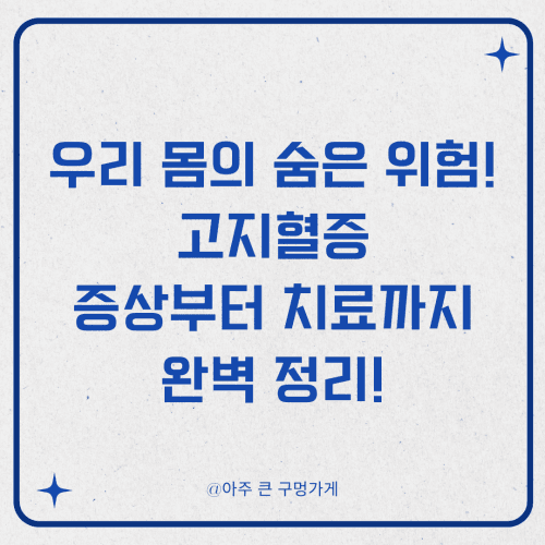 우리 몸의 숨은 위험! 고지혈증, 이제는 제대로 알고 예방하자! (증상부터 치료까지 완벽 정리!)