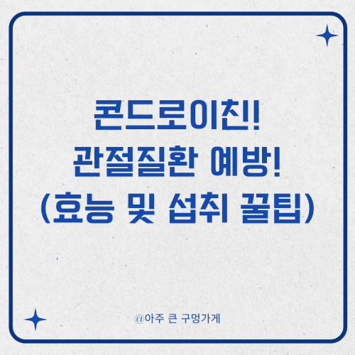 콘드로이친 관절질환 예방! (효능부터 음식 섭취 꿀팁까지!)