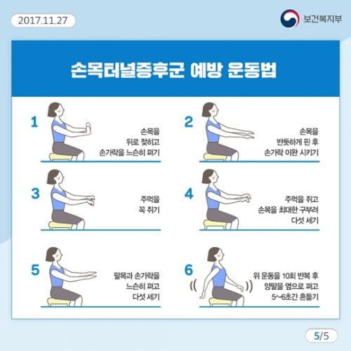 손목 터널 증후군, 진단부터 치료 & 예방까지 완벽 가이드! 6 손목터널증후군 예방 운동법