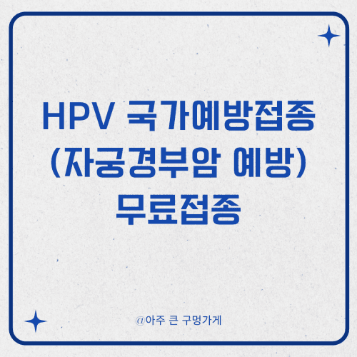 HPV 국가예방접종(자궁경부암 예방) 무료접종