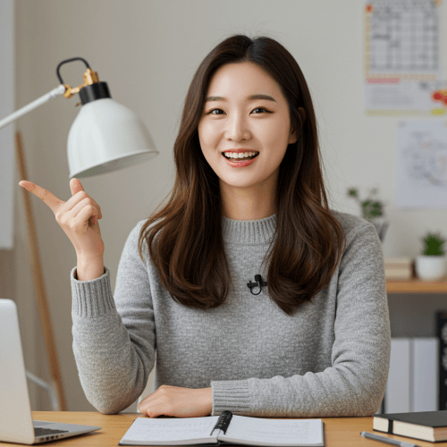 우리 몸의 숨은 위험! 고지혈증, 이제는 제대로 알고 예방하자! (증상부터 치료까지 완벽 정리!) 6 밝은 미소를 짓고 있는 20대 중반 여성 블로거가 카메라(또는 독자들을 향해) 고지혈증 관리의 중요성에 대해 설명하거나 마무리 인사를 하는 모습