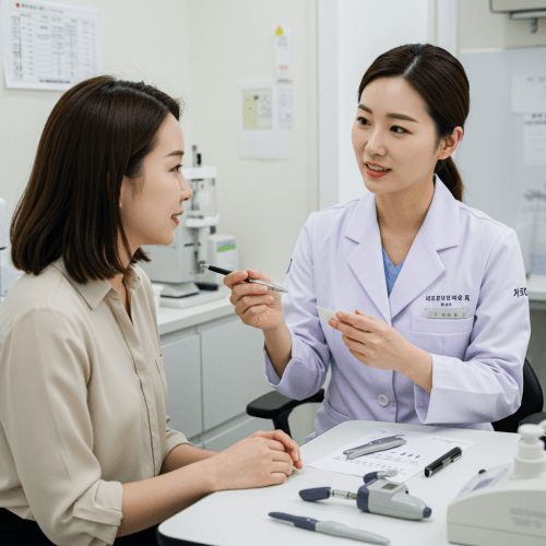 백내장 녹내장 증상 및 치료방법, 원인 및 예방 6 안과에서 눈 검진을 받는 환자와 친절하게 설명하는 의사의 모습