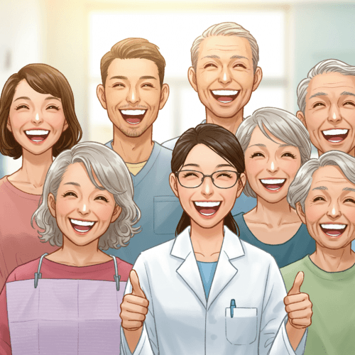 시린 이 치아 푹 꺼진 잇몸 원인 및 치료방법 6 밝은 미소를 짓는 다양한 연령대의 사람들이 건강한 치아와 잇몸을 보여주며 행복해하는 모습