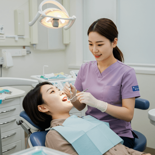 입 냄새 심한 원인 확실한 치료 및 해결 방법 3 치과에서 스케일링이나 충치 치료를 받고 있는 환자의 모습