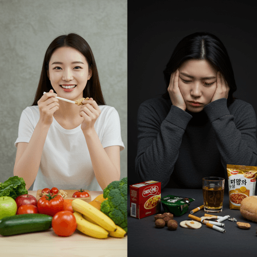 뇌졸중(뇌경색, 뇌출혈) 원인 및 치료방법, 예방법 5 뇌졸중 예방의 성공과 실패 사례를 시각적으로 대비하여 보여주는 이미지